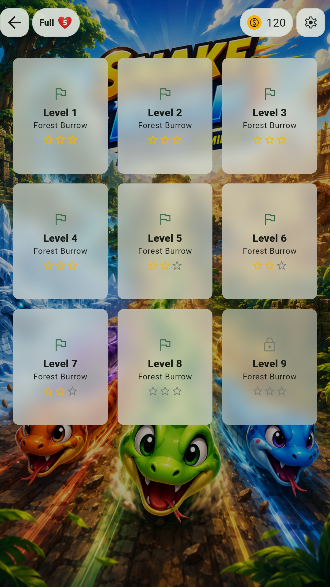Snake Rush levels screenshot