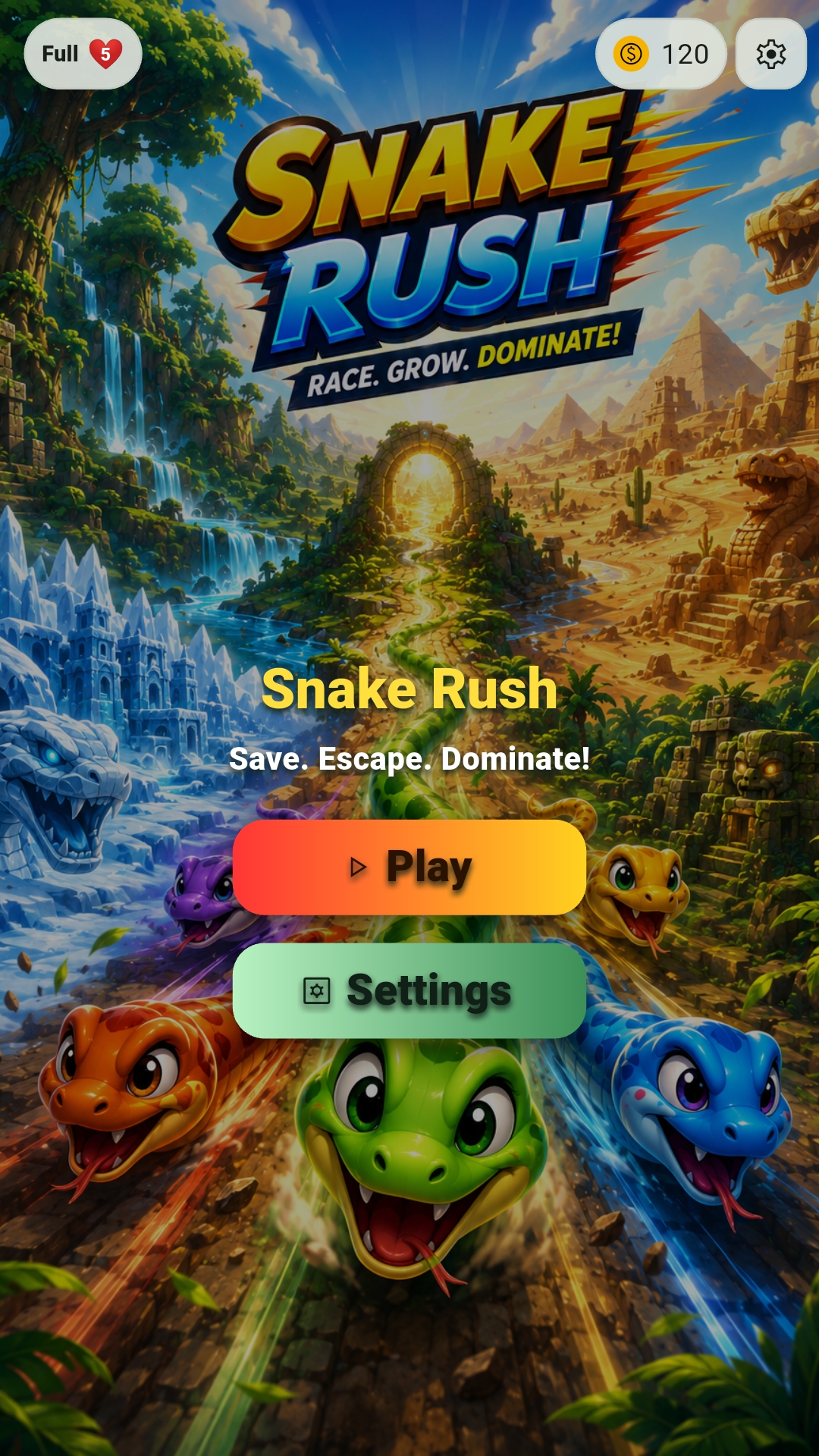 Snake Rush home screen